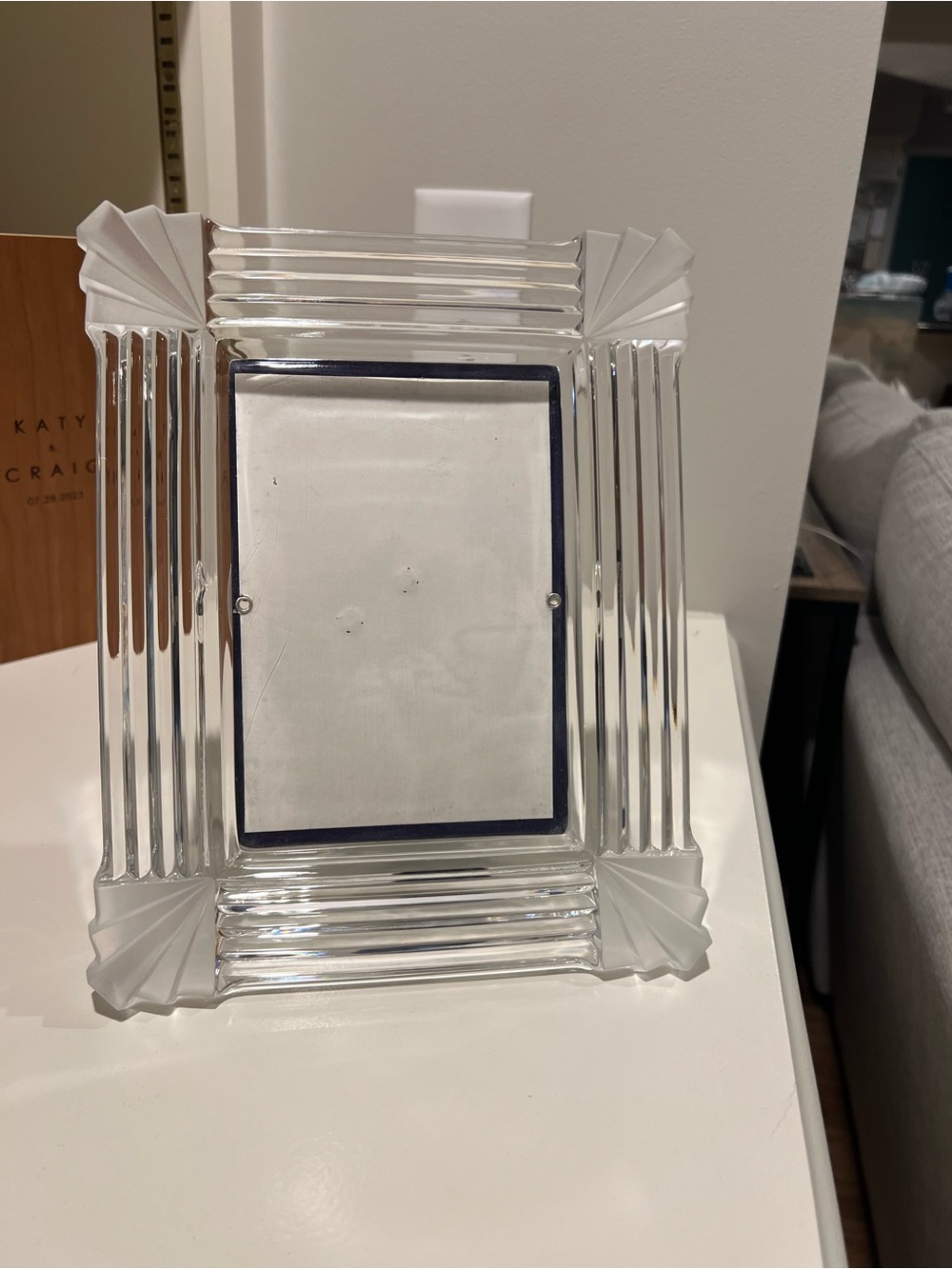 Vintage Art Deco 5x7” glass frame